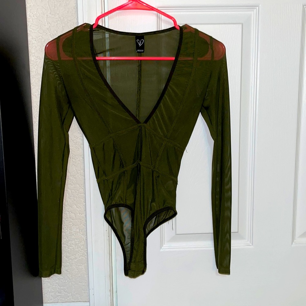 Dark green body suit